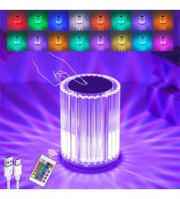 16RGB Color Changing Touch Crystal Table Lamp Festive Ambiance Light Dimmable Bedside Lamp LED Night Light Wireless Table Light